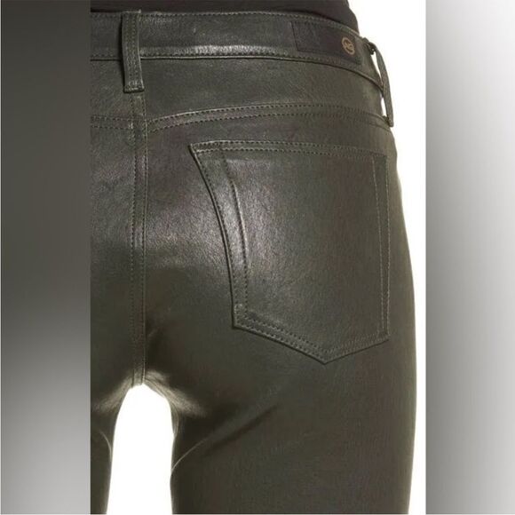 NWOT AG 100% Lamb Leather The Leggings Supper Skinny in Climbing Ivy Size 26 - Picture 13 of 14